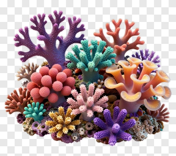 Vibrant Coral Reef Scene PNG