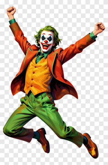 Joker Jumping With Arms Raised PNG