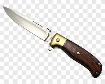 Foldable Knife With Wooden Handle PNG