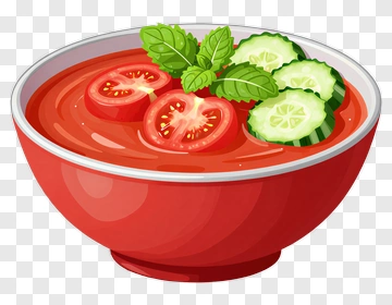 Tomato Soup With Fresh Garnish PNG