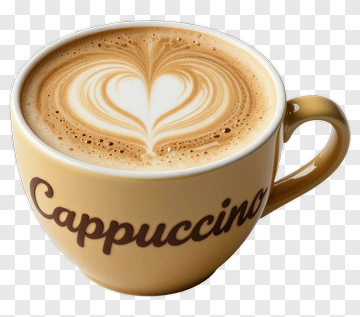 Cappuccino With Heart Latte Art PNG