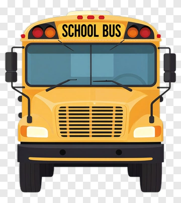 Yellow School Bus Front View PNG