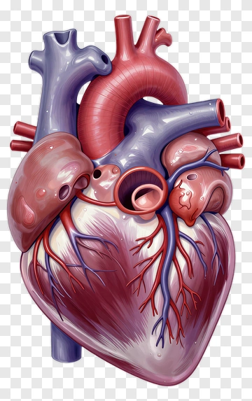 Anatomical Heart With Arteries And Veins PNG