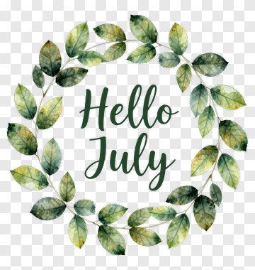 Hello July Wreath PNG