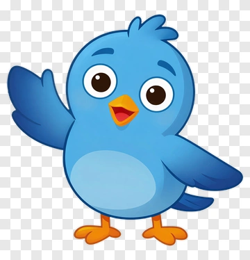 Blue Bird Character Waving PNG