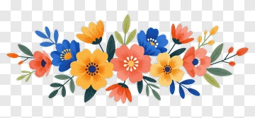 Colorful Flower Arrangement PNG
