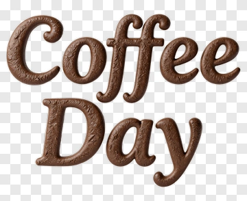 Coffee Day In Chocolate Letters PNG