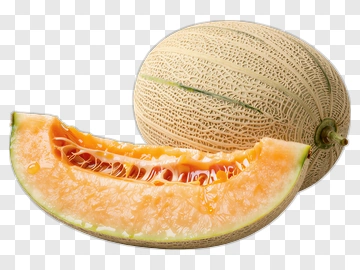 Fresh Melon Slice And Whole Fruit PNG