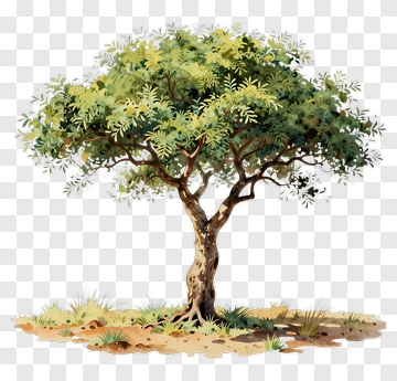 Watercolor Tree With Full Canopy PNG