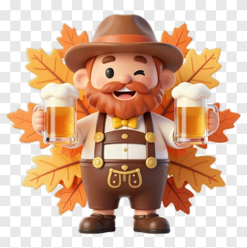 Happy Man Holding Beer Mugs PNG