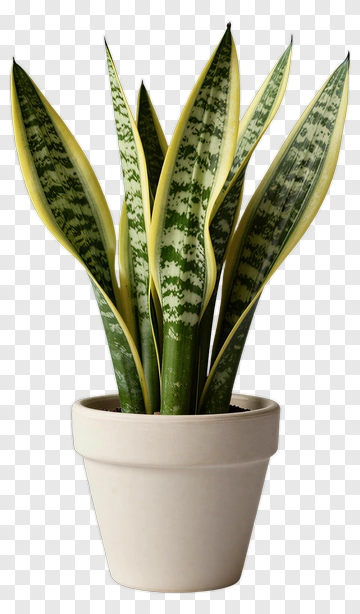 Snake Plant In Beige Pot PNG