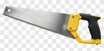 Hand Saw With Yellow And Black Handle PNG