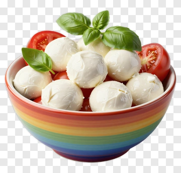 Caprese Salad With Rainbow Bowl PNG