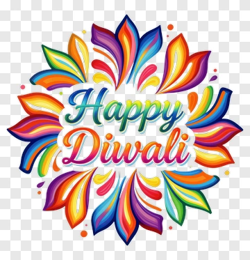 Happy Diwali Festive Flower Design PNG