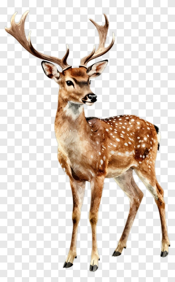 Stag With Spotted Coat And Antlers PNG