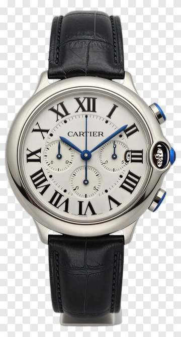 Cartier Watch With Black Strap PNG