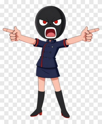 Masked Character Pointing Angry PNG