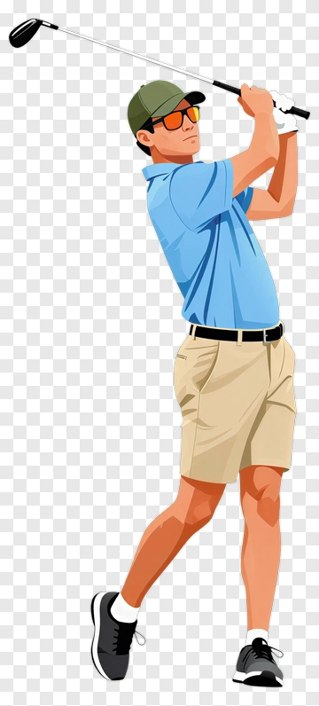 Golfer In Action PNG