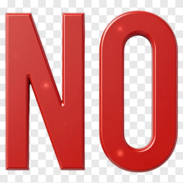 Red 3D NO Sign PNG