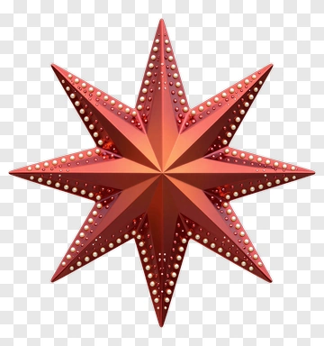 Red Star With Pearl Accents PNG