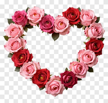 Heart Shape Made Of Roses PNG