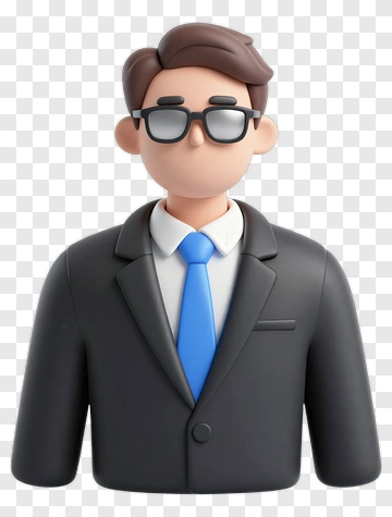 Businessman In Suit And Glasses PNG