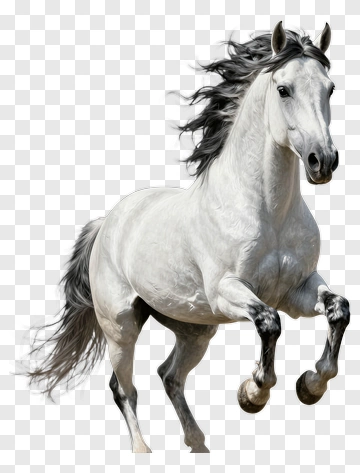 White Horse In Motion PNG