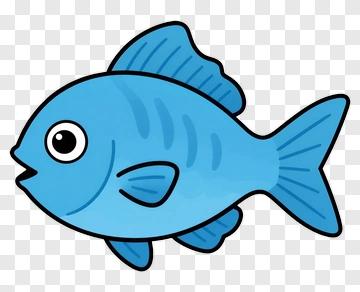Blue Cartoon Fish PNG