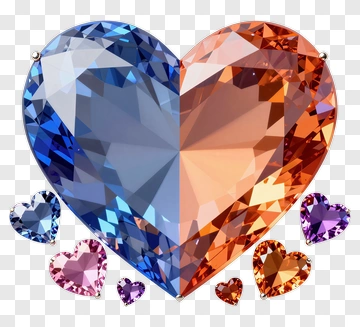 Heart-Shaped Gemstone Collection PNG