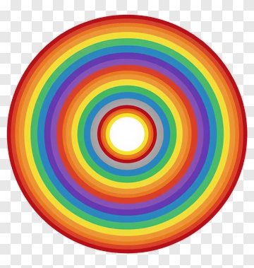 Rainbow Concentric Circle Pattern PNG