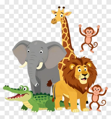 Cartoon Animals Group PNG