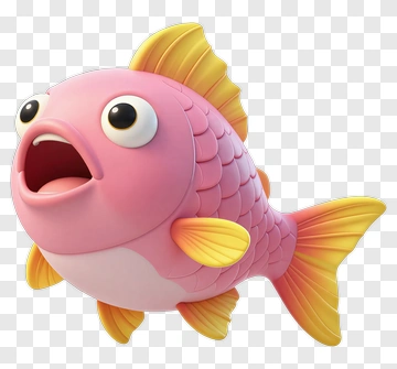 Pink Cartoon Fish With Big Eyes PNG