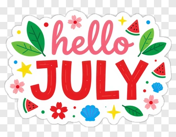 Hello July Summer Decor PNG