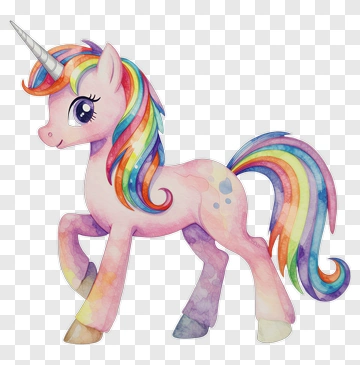 Rainbow Unicorn Pony PNG