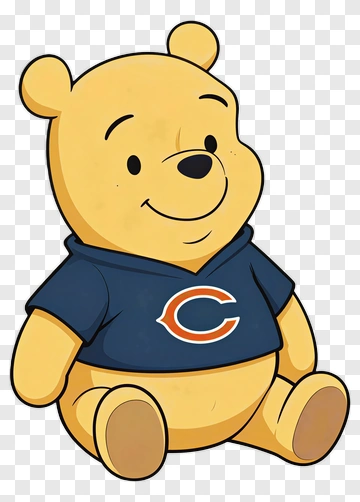 Winnie The Pooh In Chicago Bears T-Shirt PNG