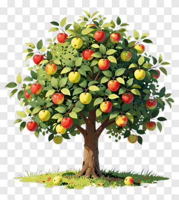 Apple Tree With Ripe Fruits PNG