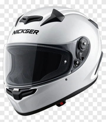 White Motorcycle Helmet With Black Accents PNG