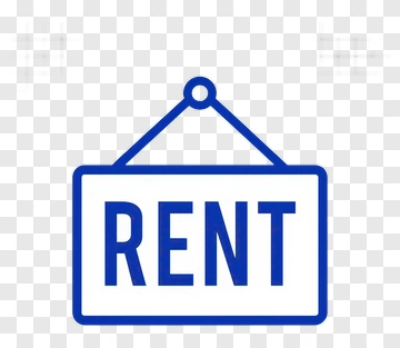Blue Rent Sign PNG