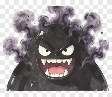Angry Dark Ghost With Smoky Hair PNG