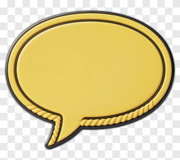 Yellow Speech Bubble With Black Outline PNG