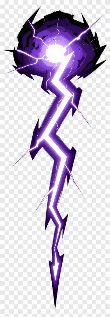 Purple Lightning Energy Bolt PNG