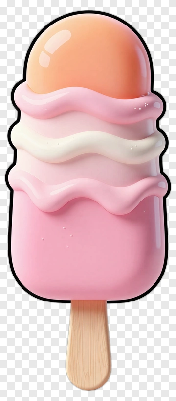 Pink Layered Ice Cream On Stick PNG