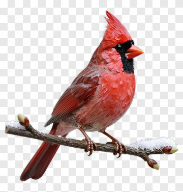 Red Cardinal On Snowy Branch PNG