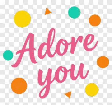 Adore You Message With Colorful Shapes PNG
