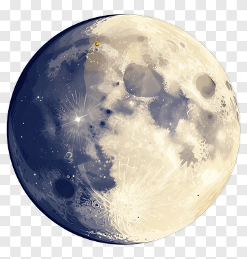 Moon With Craters And Light Effects PNG