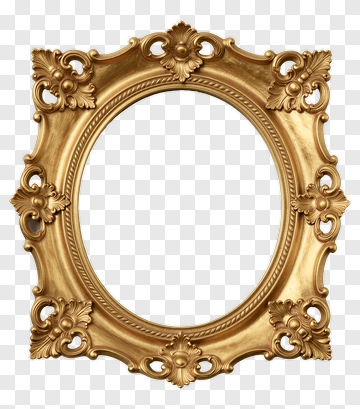 Ornate Gold Mirror Frame PNG