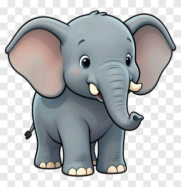 Cute Cartoon Elephant PNG