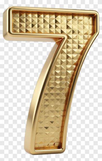 Golden Number Seven PNG