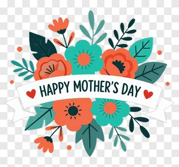 Happy Mother's Day Floral Design PNG